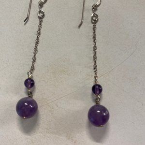 Elegant - amethyst and sterling earrings